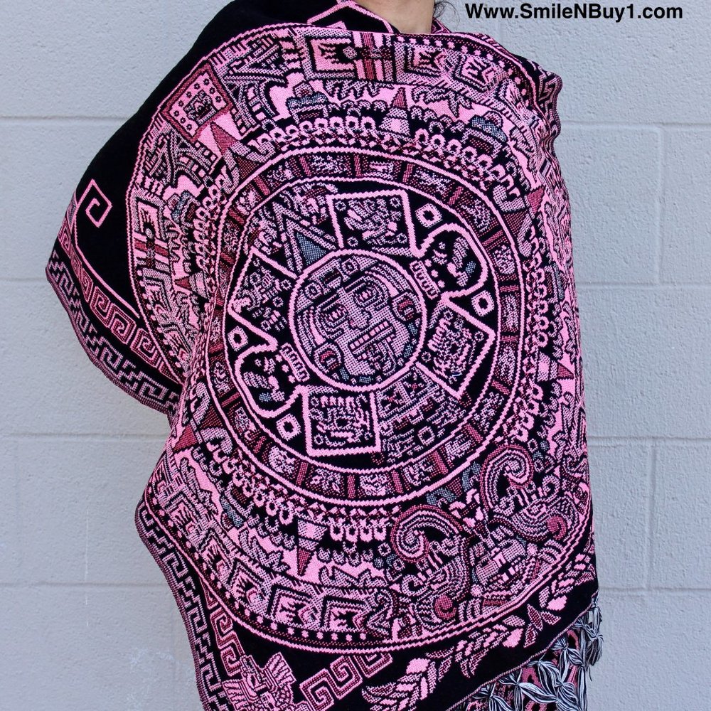 Aztec Calendar Shawl Rebozo calendario Azteca